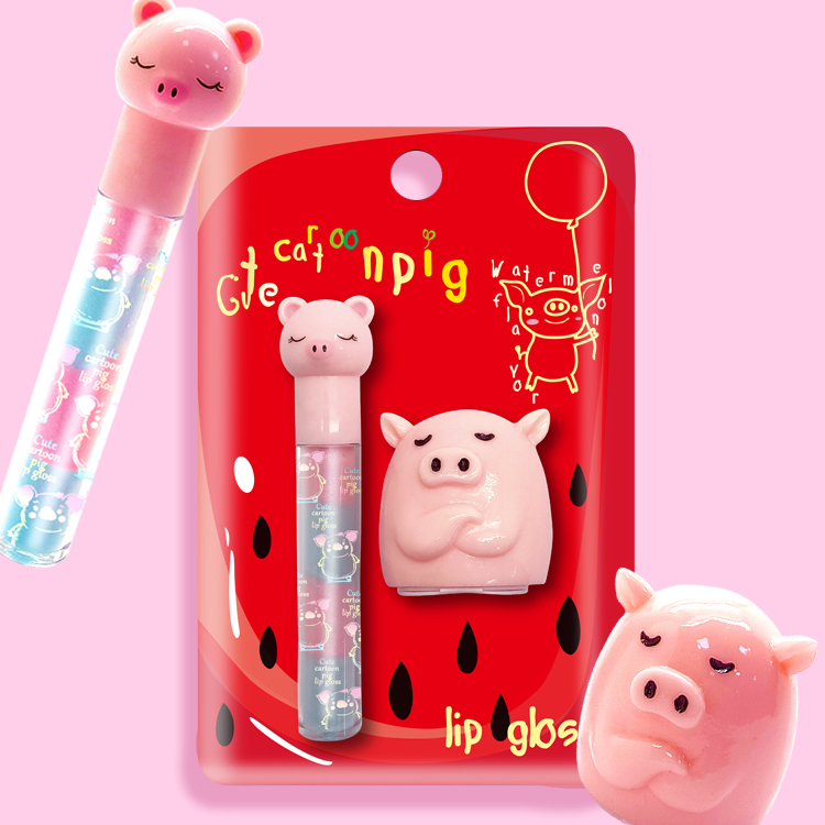 豬動物形狀的果實喜歡二合一唇彩C2134-9