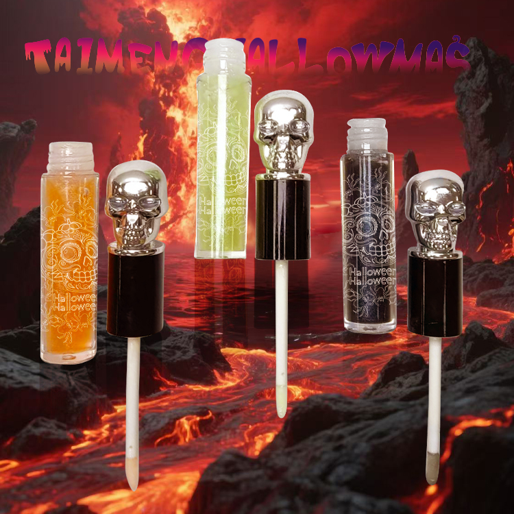 萬聖節顱骨形狀的陰道濕潤的唇彩