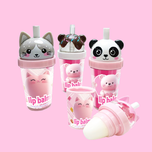 牛奶杯振動形狀的濕潤保濕潤唇膏型：C5574-6/C5574-7 