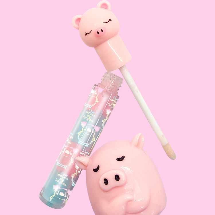 豬動物形狀的果實喜歡二合一唇彩C2134-9